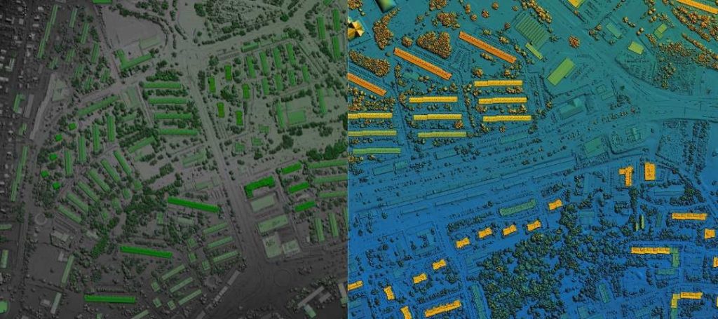Aerial imagery obtained during UAV land surveying
